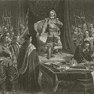 Oliver Cromwell refusing the Crown of England, 1657 (engraving)