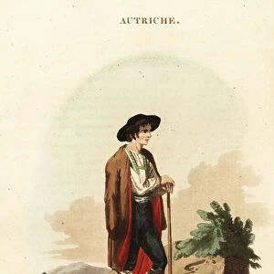 Peasant of Slovenia in summer dress, 18th century. 1823 (engraving)