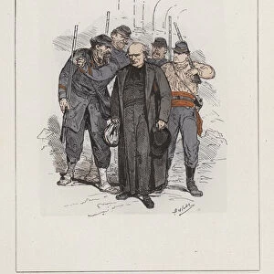 Peloton d Arrestation, Un Otage (coloured engraving)