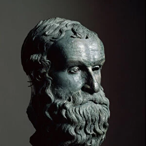 Philosophers head, perhaps Pythagoras of Samos. 460-440 BC (Bronze sculpture)
