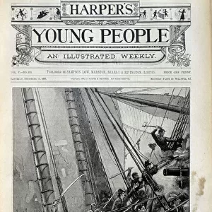 Pirates: the band of "Yankee"at the collision of the boat "Eagle"- in "Harpers - Young People"of 15 / 12 / 1888