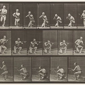 Plate 356. Kneeling, Firing and Rising, 1872-85 (collotype on paper)