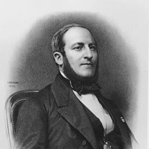 Portrait of Baron Georges Eugene Haussmann (1809-91), 1865 (b / w engraving) (b / w photo)