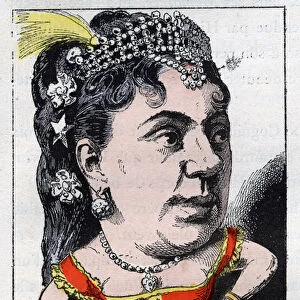 Portrait of Emma Valladon dit Theresa (1837 -1913) singer of French cabaret in "