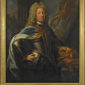 Portrait de Frederic I (Frederick I) (1676-1751) roi de Suede et prince de Finlande - Peinture de Georg Engelhard Schroeder (1684-1750), huile sur toile (143x114, 5 cm), 18eme siecle - Collection privee
