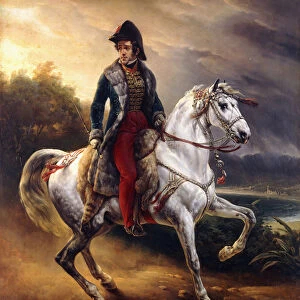 Portrait of Justo Machado y Salcedo, Spanish Consul in Paris on horseback
