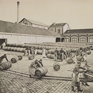 Putting the wine in barrels, from La France Vinicole, published by Moet & Chandon, Epernay (photolitho)