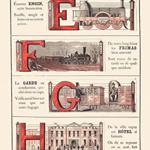 Railways alphabet E F G H, 1860 (illustration)