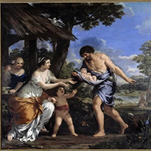 Romulus and Remus collected by Faustulus and his wife Acca Laurentia Painting by Pierre