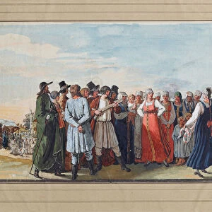 Russian Dance, by Oeri, Hans Jakob, 1817-8 (watercolour on paper)