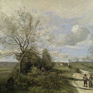Saintry, near Corbeil, the white road (oil on canvas)