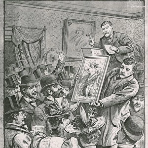 Sale of Oscar Wildes Household Effects at Tite Street (engraving)