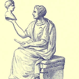 Sculptor, illustration from History of Rome by Victor Duruy, published 1884 (digitally enhanced image)