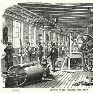 Section of the Cylinder Press Shop (engraving)