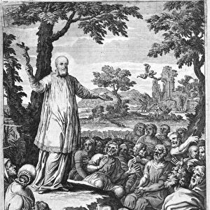 St. Francis of Sales (1567-1622) preaching to the heretics of Chablais (engraving)