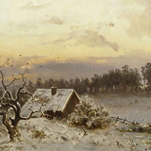 Sunset over Hegdehaugen, 1866 (oil on canvas)