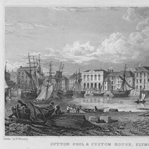 Sutton Pool and Custom House, Plymouth (engraving)