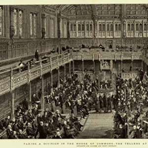 Taking a Division in the House of Commons, the Tellers at the Table (engraving)