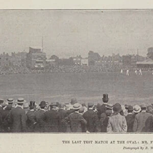 The Last Test Match at the Oval, Mr Fs Jackson and Haywards Brave Stand (b / w photo)