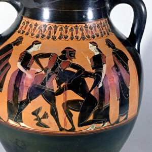 Theseus Fighting the Minotaur, detail from an Attic black-figure amphora (pottery)