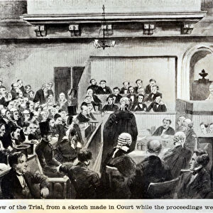 Trial of Madeleine Smith, 1857 (w / c on paper) (b / w photo)