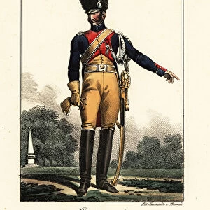 Uniform of the French Elite Gendarmes, Napoleonic era. 1825 (lithograph)
