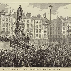 The Unveiling of the O Connell Statue at Dublin (engraving)