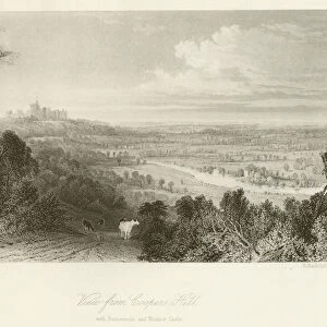 View from Coopers Hill, with Runnemede and Windsor Castle (engraving)