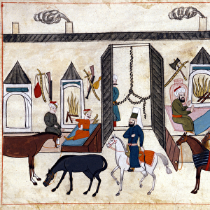 View of the interior of a caravan in Turkey under the Ottoman Empire
