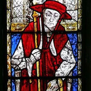 Window s9 depicting St Jerome (stained glass)