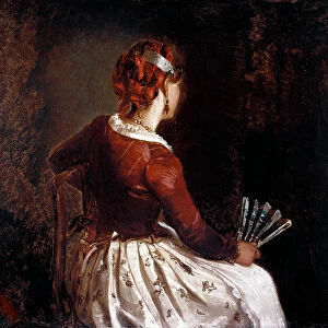 Woman with a fan, 19th century (painting)