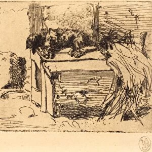 James McNeill Whistler, The Dog on the Kennel, American, 1834 - 1903, etching in