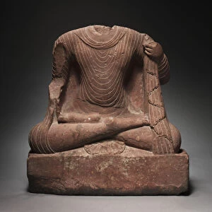 Seated Buddha 200s Northern India Mathura Kushan period