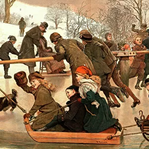 '"A Merry - Go - Round on the Ice" after Robert Barnes, R.W.S., 1890. Creator: Robert Barnes. '"A Merry - Go - Round on the Ice" after Robert Barnes, R.W.S., 1890. Creator: Robert Barnes