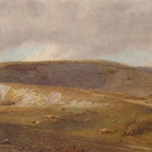 A Chalk Pit on the Downs, near Eastbourne, 1871, (1935). Artist: Henry George Hine