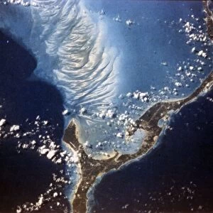 Earth from space - Eleuthera Island, Bahamas, c1980s. Creator: NASA