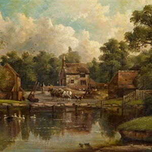 Farm in Wood Lane, Handsworth, 1850-1908. Creator: John Joseph Hughes