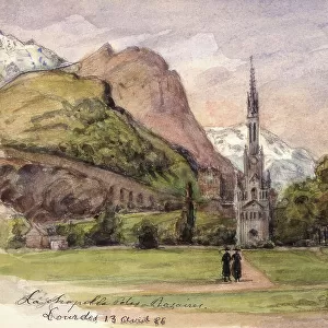 "La chapelle des Rosaires. Lourdes April 13, 86", 1886. Creator: Fritz von Dardel. "La chapelle des Rosaires. Lourdes April 13, 86", 1886. Creator: Fritz von Dardel