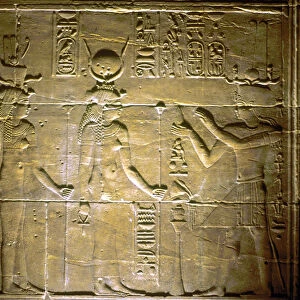Limestone relief at the Temple of Philae, Ancient Egyptian