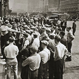 Longshoremen being picked out by a boss, New York, USA, 1920s or 1930s
