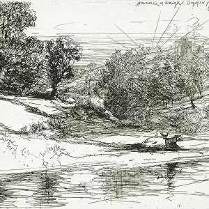 Newcastle in Emlyn, 1864. Creator: Francis Seymour Haden
