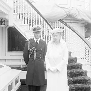 Prince George and Queen Mary aboard HMY Victoria and Albert, c1933