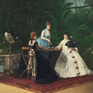 Tea in the conservatory, 1893. Creator: Samson, Jeanne (active 19th century)
