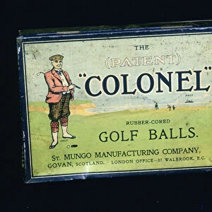 Tin of Colonel golf balls, c1909