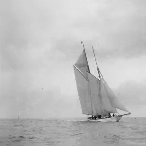 Unknown schooner under sail. Creator: Kirk & Sons of Cowes