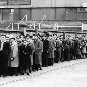 Queue for tickets for the Arsenal v Moscow Dynamo friendly match at White Hart Lane