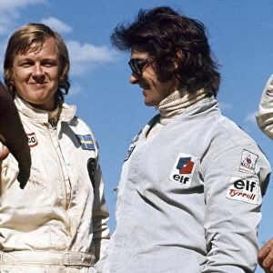 1973 Swedish Grand Prix: Ronnie Peterson, , 2nd position, with Francois Cevert, 3rd position, portrait
