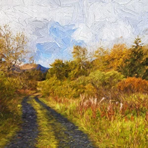 Autumn Scenic Oil Painting Along Chiniak Highway; Kodiak, Alaska, United States Of America