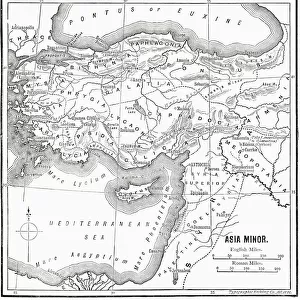 Map of Asia Minor, c. 86 BC. From Cassells Illustrated Universal History, published 1883