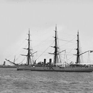 Negative circa 1900, Victorian era. Presidente Sarmiento Argentinian Navy Training Ship, Spithead naval review 1902